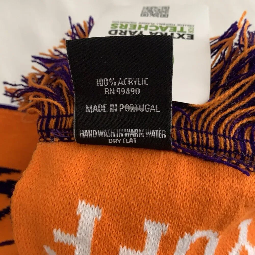 Taco Bell College Football Playoff Scarf Clemson Acrylic Orange Purple NWT